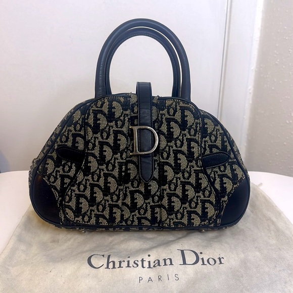 Dior Handbags - Christian Dior Vintage mini double saddle bowler bag
